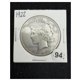 1922 Peace Silver Dollar Coin