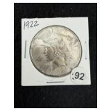 1922 Peace Silver Dollar Coin