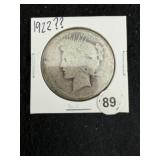 1922 Peace Silver Dollar Coin