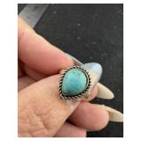 Tear Drop Shaped Turquoise Ring size 5