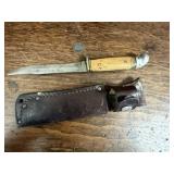 Western USA knife w scabbard