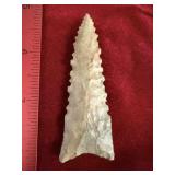 Dalton Indian Artifact Arrowhead