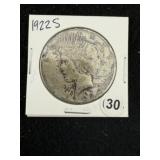 1922 S Peace Silver Dollar Coin