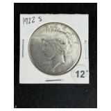 1922 S Peace Silver Dollar Coin