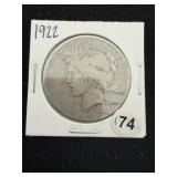 1922 Peace Silver Dollar Coin