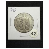 1943 Walking Liberty Half Dollar Silver Coin