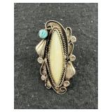 Mother of Pearl Sterling Ring size 6