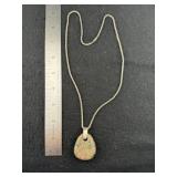 Sterling necklace Polished Unakite