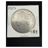 1921 S Morgan Silver Dollar Coin