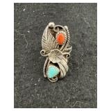Coral Tuni Sterling Ring size 6.5