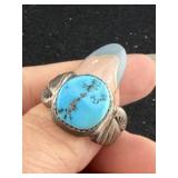 Sterling Turquoise Native American Ring size 12