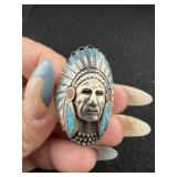 Sterling Native American Chief Ring size 10