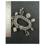 Silver Charm Bracelet with 9 Charms