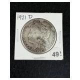 1921 D Morgan Silver Dollar Coin