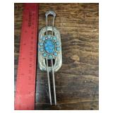 Turquoise and Sterling Hairpin