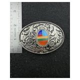 Zuni Inlayed Stones Belt Buckle