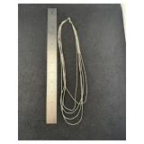 4 Strand Liquid Silver Necklace