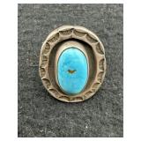 Sterling Heavy Ring with Turquoise size 5