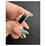 Black Onyx Inlayed Silver Ring size 6