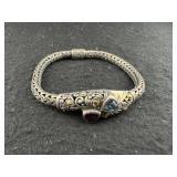 BJC Samuel Benham 18K Yellow Gold & Sterling Blue