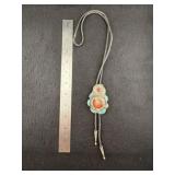 Very Nice Turquoise & Agate Bolo Tie