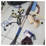 car brush, rope, etc