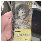 1953 C I L FARMERS NOTE BOOK