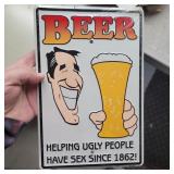 BEER SIGN - METAL 12' X 8'