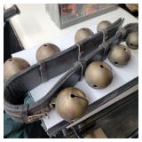 LEATHER / BRASS SLEIGH BELLS (8 BELLS)
