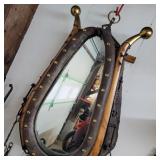 LEATHER HORSE COLLAR-MIRROR W/BRASS TIPS