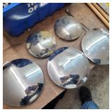 5- SIMPLICITY CHROME HUB CAPS- USED