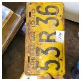 ONTARIO LICENSE PLATE  1940