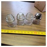 4- GLASS INSOLATORS ,ETC