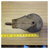 ANTIQUE WOOD PULLEY