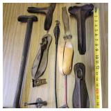 ANTIQUE SHOE MAKERS TOOLS W/MILK CRATE
