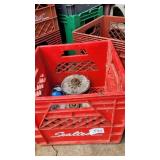 red milk crate    w/contents