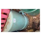 GREEN & BROWN GARBAGE CANS