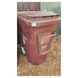 WASTE CAN W/LID - BROWN