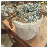 chain , hooks - pail
