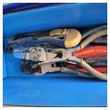 BLUE BOX OF VARIOUS ITEMS