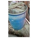 blue plastic drum
