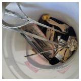 PAIL PAINT MIXER & BRUSHES ETC