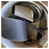 PAIL LOT WITH ROLLS OF SANDPAPER ETC