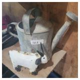 WATERING CAN & TIN COW
