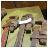 3 PIPE WRENCHES