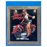 Framed 12x15" Harley Bike Wash Babe Sign