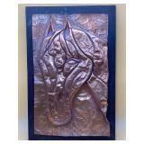 Hammered Copper Horse Relief