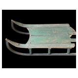 Antique Green Wood Sled