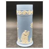 Wedgwood Blue Jasperware Neoclassical Spill Vase
