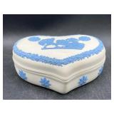 Rare Wedgwood Blue on White Jasperware Heart...